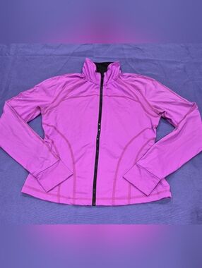 Bebe Sport Pink Full Zip Lightweight Jacket - Medium.